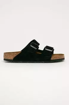 Замшевые шлепанцы Arizona Birkenstock, черный