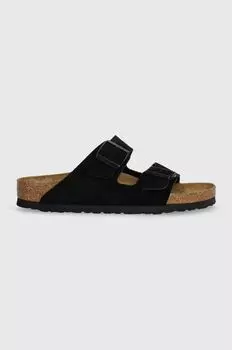 Замшевые шлепанцы Arizona Birkenstock, черный
