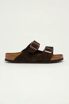 Замшевые шлепанцы Arizona Birkenstock, коричневый