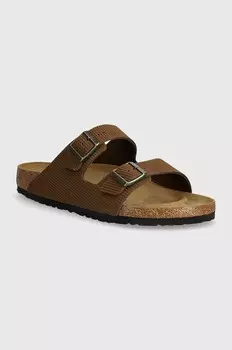 Замшевые шлепанцы Arizona Birkenstock, коричневый