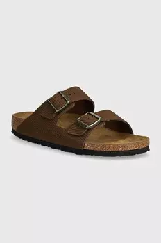 Замшевые шлепанцы Arizona Birkenstock, коричневый