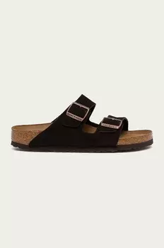 Замшевые шлепанцы Arizona Birkenstock, коричневый