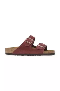 Замшевые шлепанцы Arizona Birkenstock, красный
