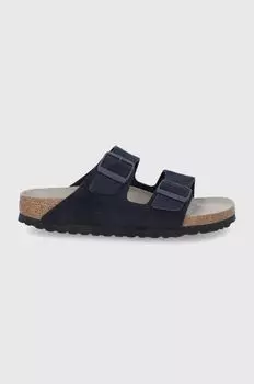Замшевые шлепанцы Arizona Birkenstock, темно-синий