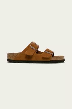 Замшевые шлепанцы Arizona SFB Birkenstock, коричневый