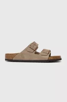Замшевые шлепанцы Birkenstock Arizona, бежевый