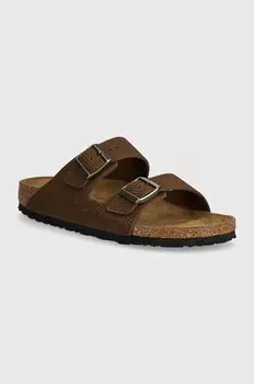 Замшевые шлепанцы Birkenstock Arizona, коричневый