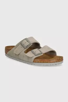 Замшевые шлепанцы Birkenstock Arizona, серый