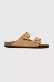 Замшевые шлепанцы Birkenstock, бежевый