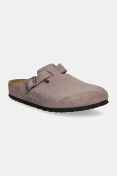 Замшевые шлепанцы Birkenstock Boston, фиолетовый