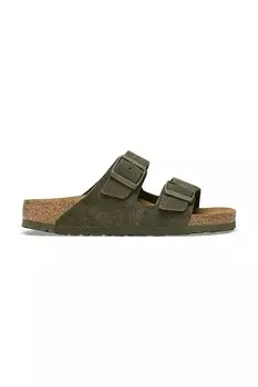 Замшевые шлепанцы Birkenstock, зеленый