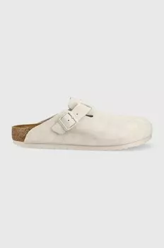 Замшевые шлепанцы Boston Birkenstock, белый