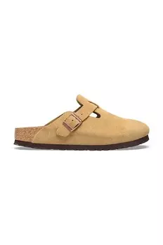 Замшевые шлепанцы Boston Birkenstock, бежевый