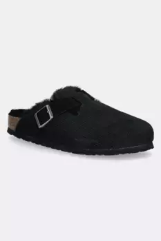 Замшевые шлепанцы Boston вельветовой овчины Birkenstock, черный