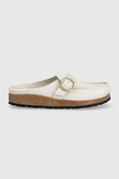 Замшевые шлепанцы Buckley Birkenstock, серебро