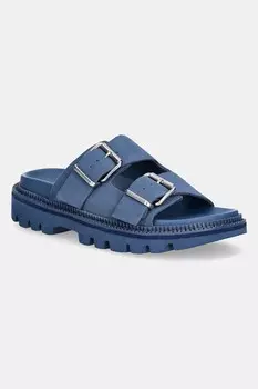 Замшевые шлепанцы Double strap sandal suede Tommy Jeans, синий