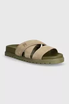 Замшевые шлепанцы Elevated Th Criss Suede Sandal Tommy Hilfiger, бежевый