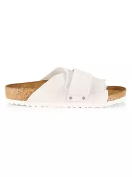 Замшевые шлепанцы Kyoto Birkenstock, белый