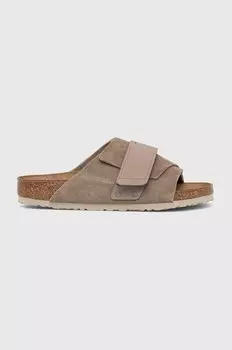 Замшевые шлепанцы Kyoto Birkenstock, бежевый