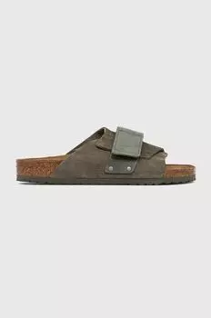 Замшевые шлепанцы Kyoto Birkenstock, зеленый
