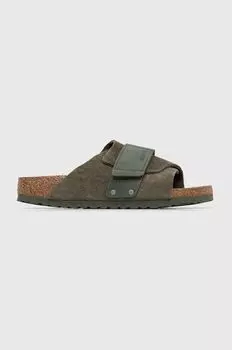 Замшевые шлепанцы Kyoto Birkenstock, зеленый