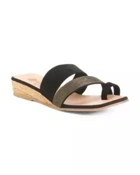 Замшевые шлепанцы на танкетке Made In Spain Eric Michael, черный