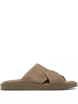 Замшевые шлепанцы Officine Creative, зеленый