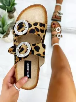 Замшевые шлепанцы с двойной пряжкой Crystal Cirque Love Lemonade, черный