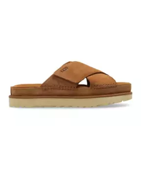 Замшевые шлепанцы с золотыми звездами Ugg, коричневый