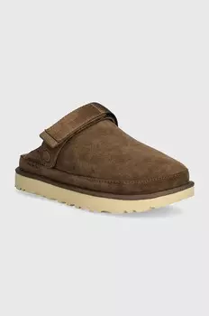 Замшевые шлепанцы UGG Goldenstar Clog, коричневый