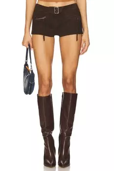 Замшевые шорты X revolve Winona Lamarque, dark brown