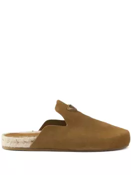 Замшевые слиперы Prada, коричневый