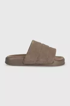 Замшевые слипоны Adilette Essential adidas Originals, коричневый