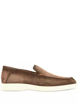 Замшевые слипоны Лоферы Santoni, бежевый