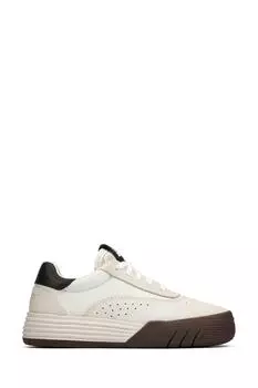 Замшевые спортивные кроссовки Cica Skater кремового цвета на широкую ногу Clarks, белый