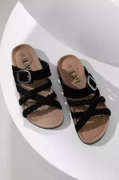 Замшевые тапочки Answear Lab, черный