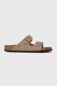 Замшевые тапочки Arizona Birkenstock, бежевый