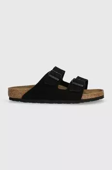 Замшевые тапочки Arizona Birkenstock, черный