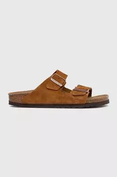 Замшевые тапочки Arizona Birkenstock, коричневый