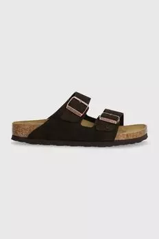 Замшевые тапочки Arizona Birkenstock, коричневый