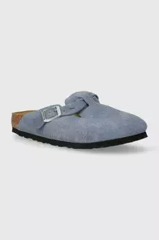 Замшевые тапочки Boston с плетеной отделкой Birkenstock, синий