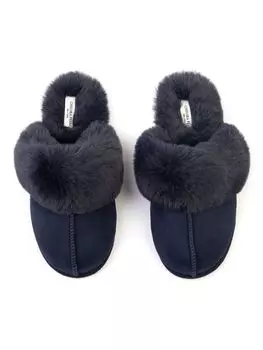 Замшевые тапочки с куполом на манжетах Chelsea Peers, темно-синий