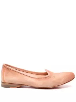 Замшевые тапочки с вышитым логотипом Santoni, коричневый