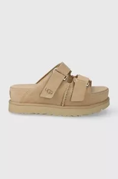 Замшевые тапочки UGG Goldenstar Hi Slide Ugg, бежевый