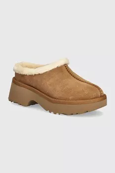 Замшевые тапочки UGG New Heights Cosy Clog, коричневый