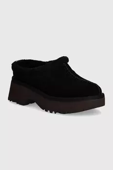 Замшевые тапочки UGG New Heights Cosy Clog, черный