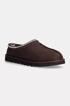 Замшевые тапочки UGG Tasman с потертостями, коричневый