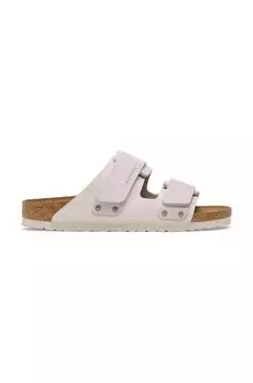 Замшевые тапочки Uji Birkenstock, белый