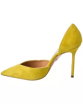 Замшевые туфли Aquazzura Uptown 105, золото