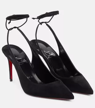 Замшевые туфли Lace Up Kate Christian Louboutin, черный